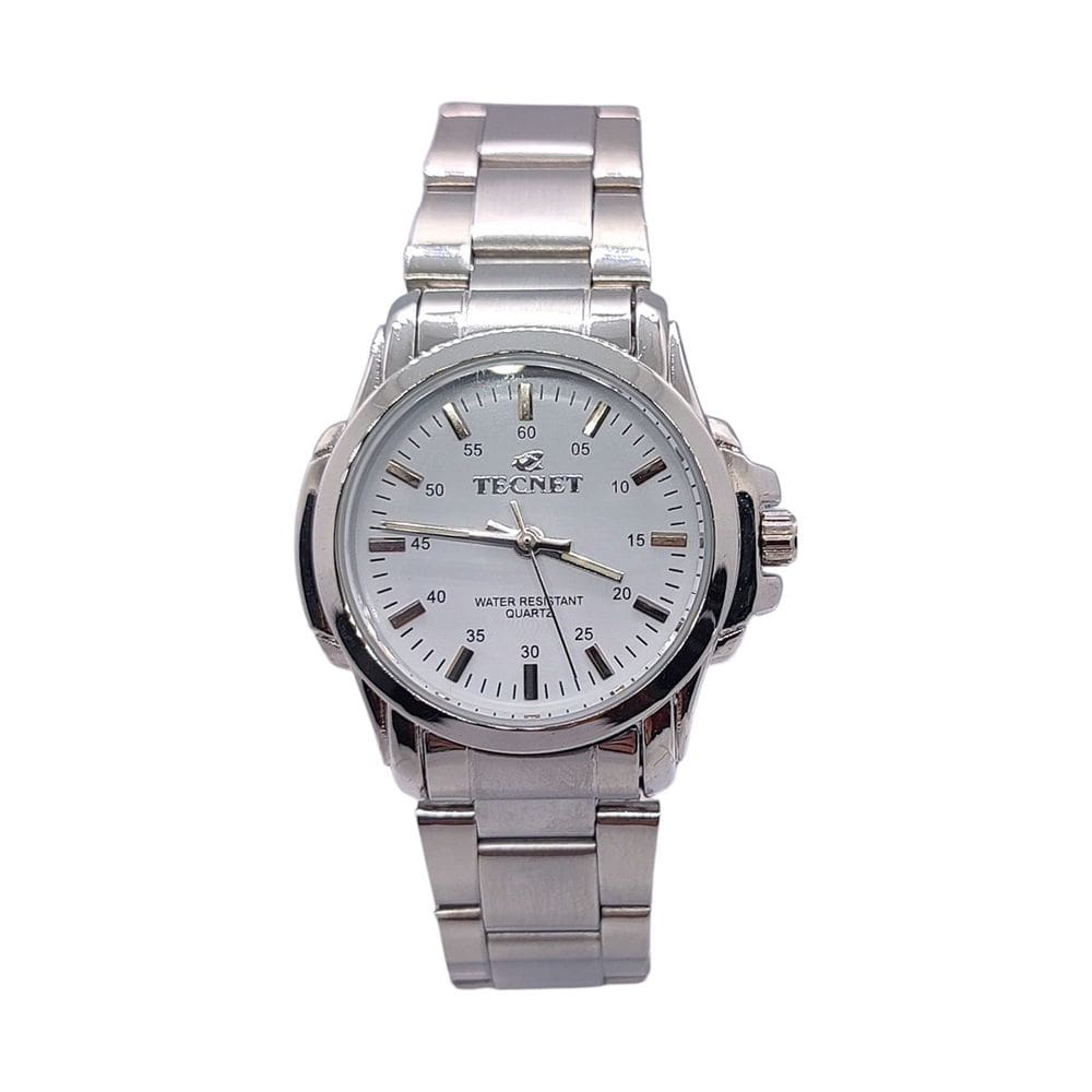 Relógio Tecnet  Analógico Prata Resistente a Água