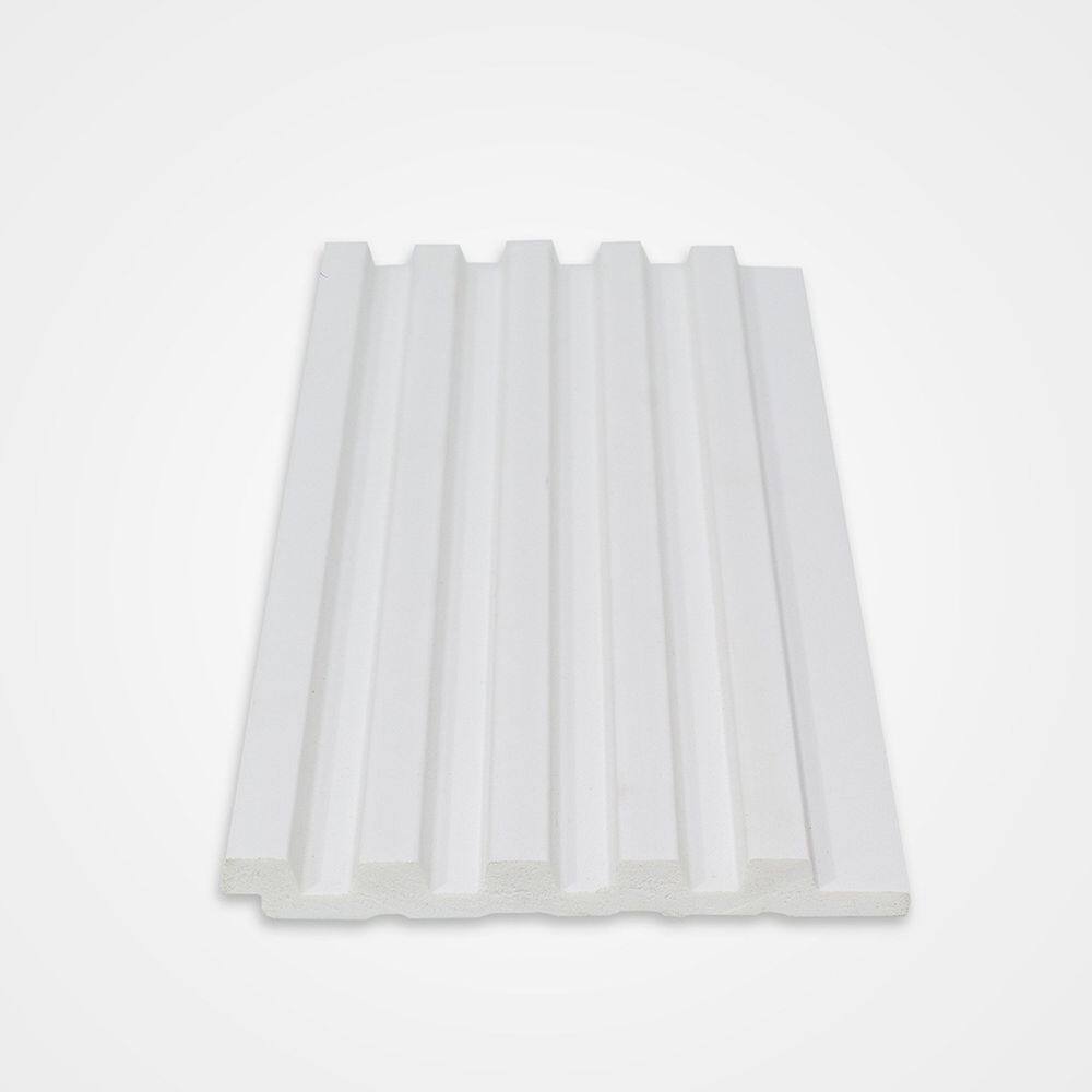 Painel Ripado de Poliestireno 12,2 Cm X 1,2cm Metro Linear-gr02pr-w - Barra 2,85ml - caixa com 2,85 Unidade - White