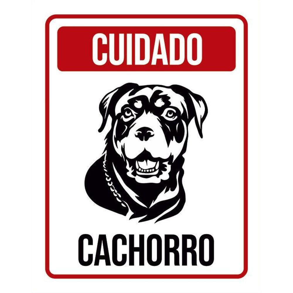 Kit 3 Placas Cuidado Cachorro Rottweiler 1