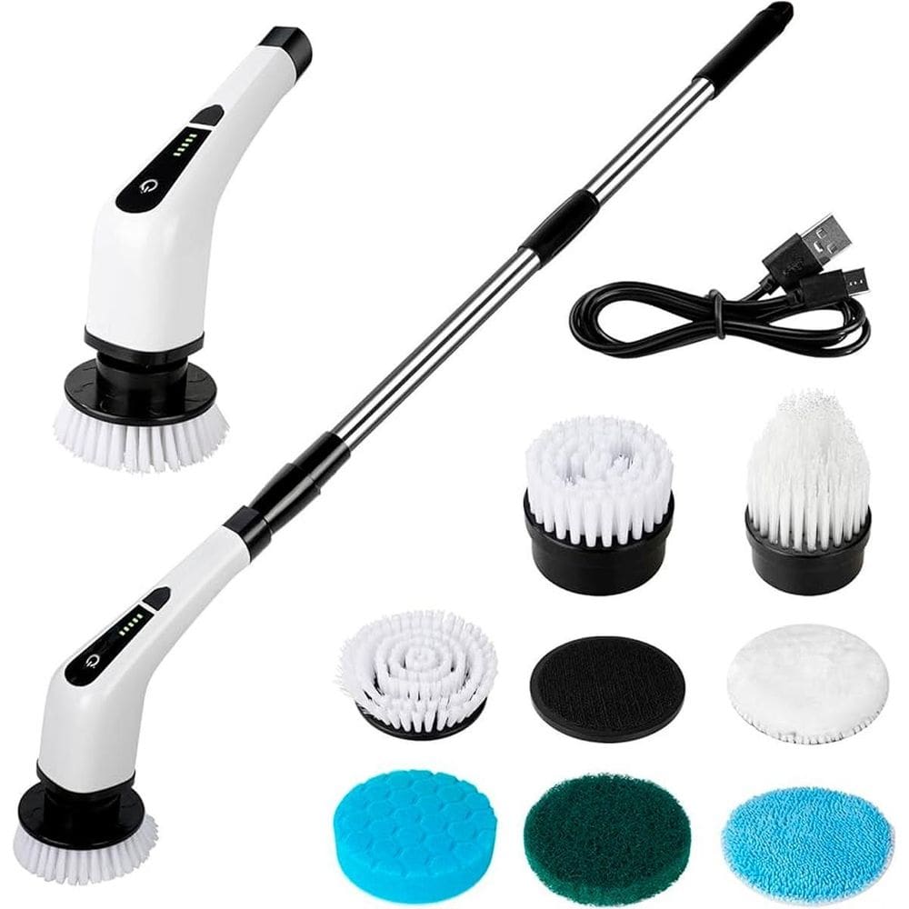 Esfregão Elétrico Giratório 360 S/Fio Recarregável Limpeza