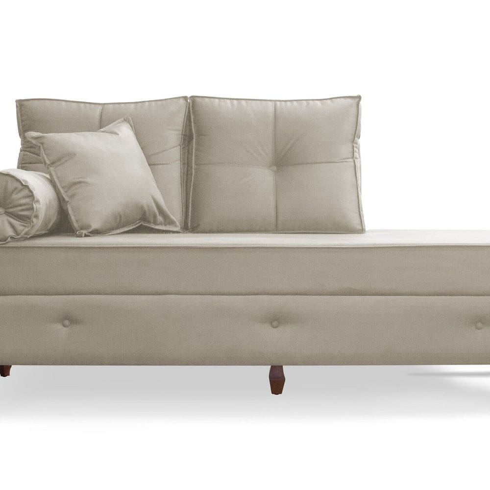 Recamier Calçadeira Cancun 158cm X 85cm X 80cm Bege