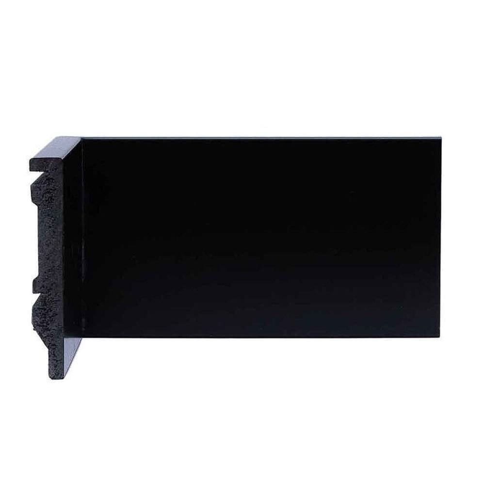 Kit com 20 Barras Rodapé de Poliestireno 10cm X 15mm Frisado 48m Preto