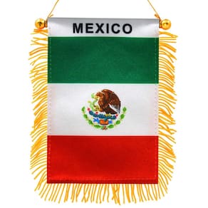 Bandeira suspensa Anley Mexico Fringy, ventosa de 10 x 15 cm