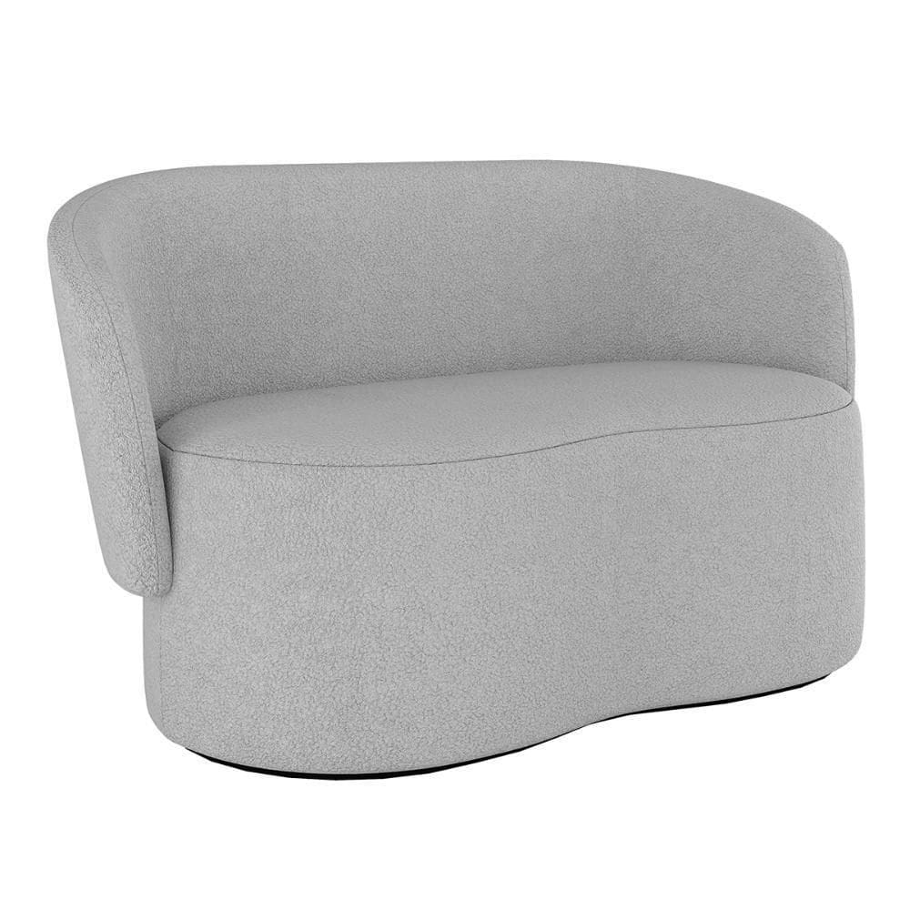 Sofá Orgânico 2 Lugares Bouclê Sala De Estar Balaqui Decor Cor:boucle Cinza Boucle Cinza
