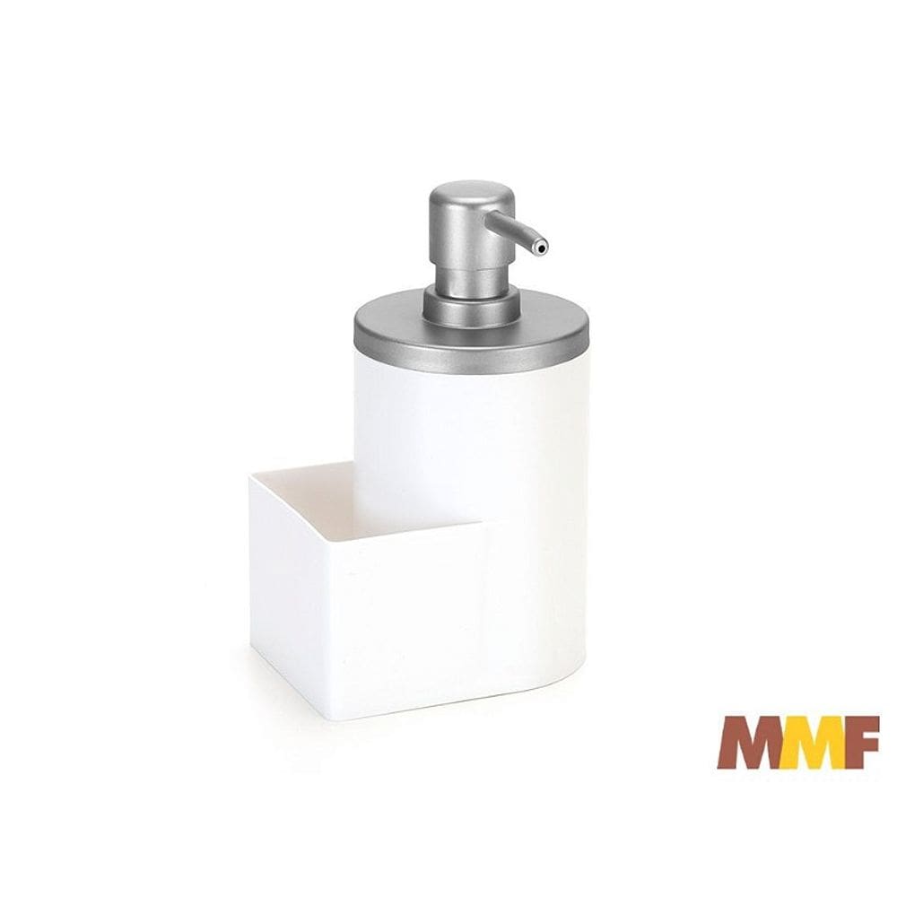 Dispenser Detergente E Bucha 600Ml Branco com cromado
