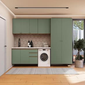 Lavanderia Modulada Kappesberg Celeste 5 Peças Nogueira/verde 280cm