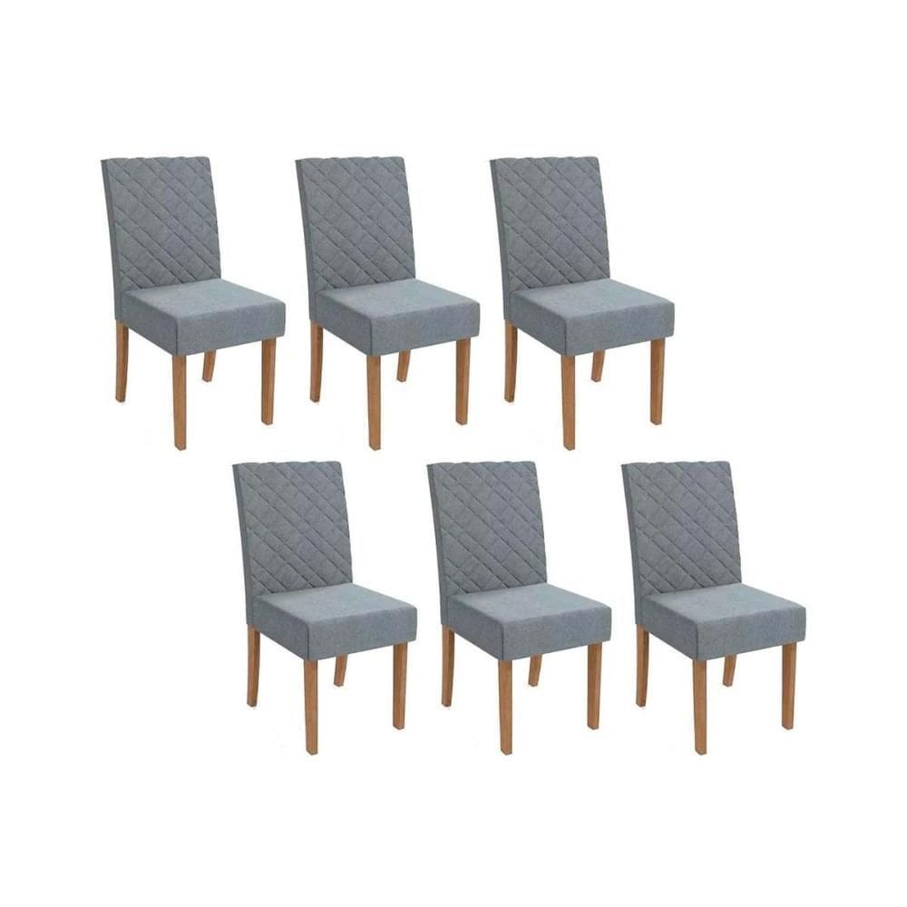 Cadeira Sala de Jantar 2CAD133NG Kit 6 Un Nogueira/Suede Cinza Titanio A050 - Kappesberg