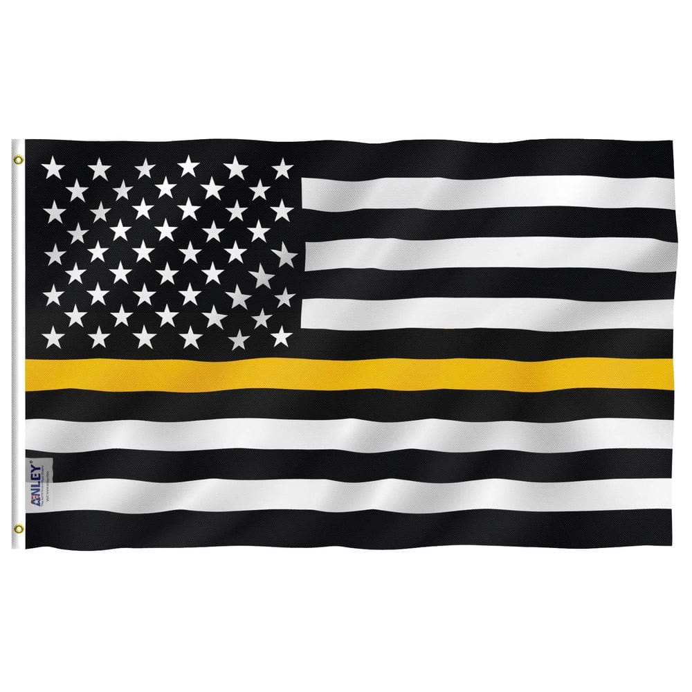Bandeira Anley Fly Breeze Thin Gold Line EUA 90x150cm Poliéster