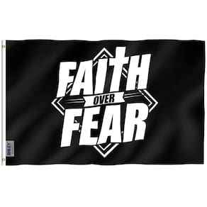 Bandeira Anley Faith Over Fear 90x150cm Poliéster Cor Viva
