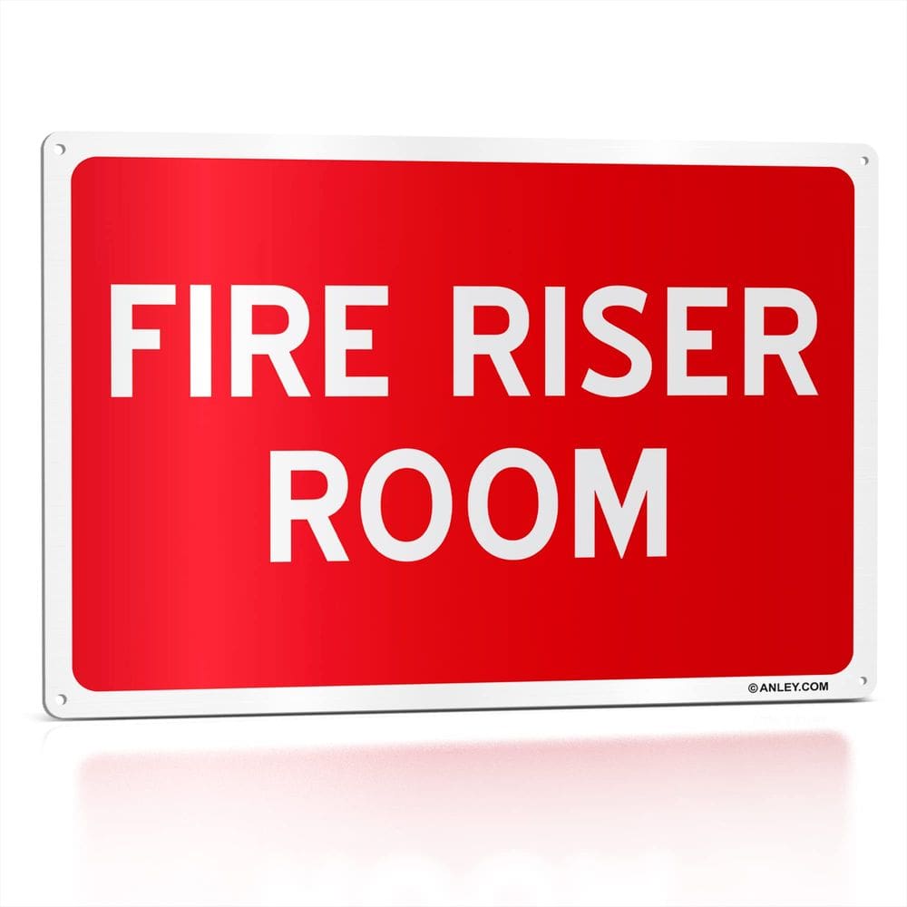 Placa de sala Fire Riser Anley Aluminium 18x25cm protegida contra UV