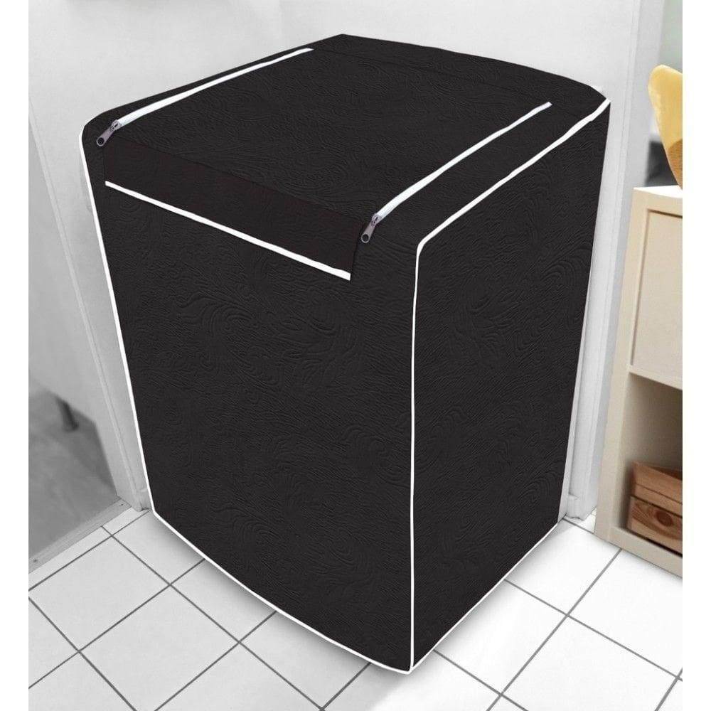 Capa Máquina De Lavar Com Zíper Preta Tamanho P