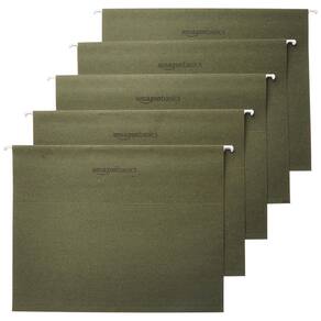 Pasta de arquivos organizadora suspensa Amazon Basics Green Letter Size