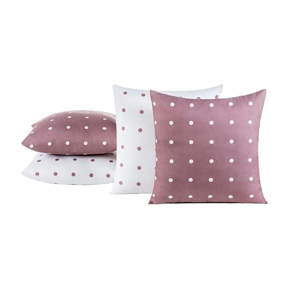 Almofadas Cheias Petit Poá 04 Peças - Rose