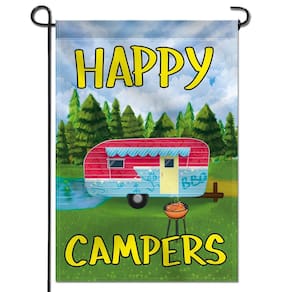 Bandeira de jardim Anley Happy Campers Decorativa 45x32cm Poliéster