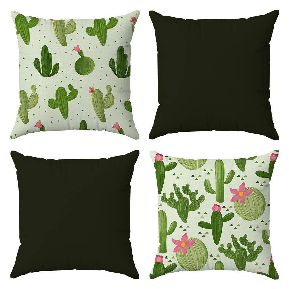 Kit Capas Almofadas Decorativas Cactos 45x45 Id Decor