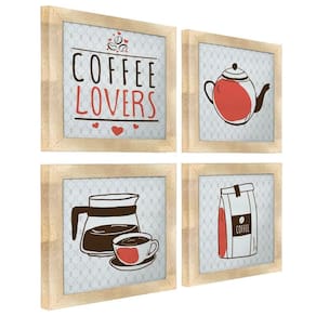 Quadro Cozinha 20x20cm Kit 4 Un Carvalho