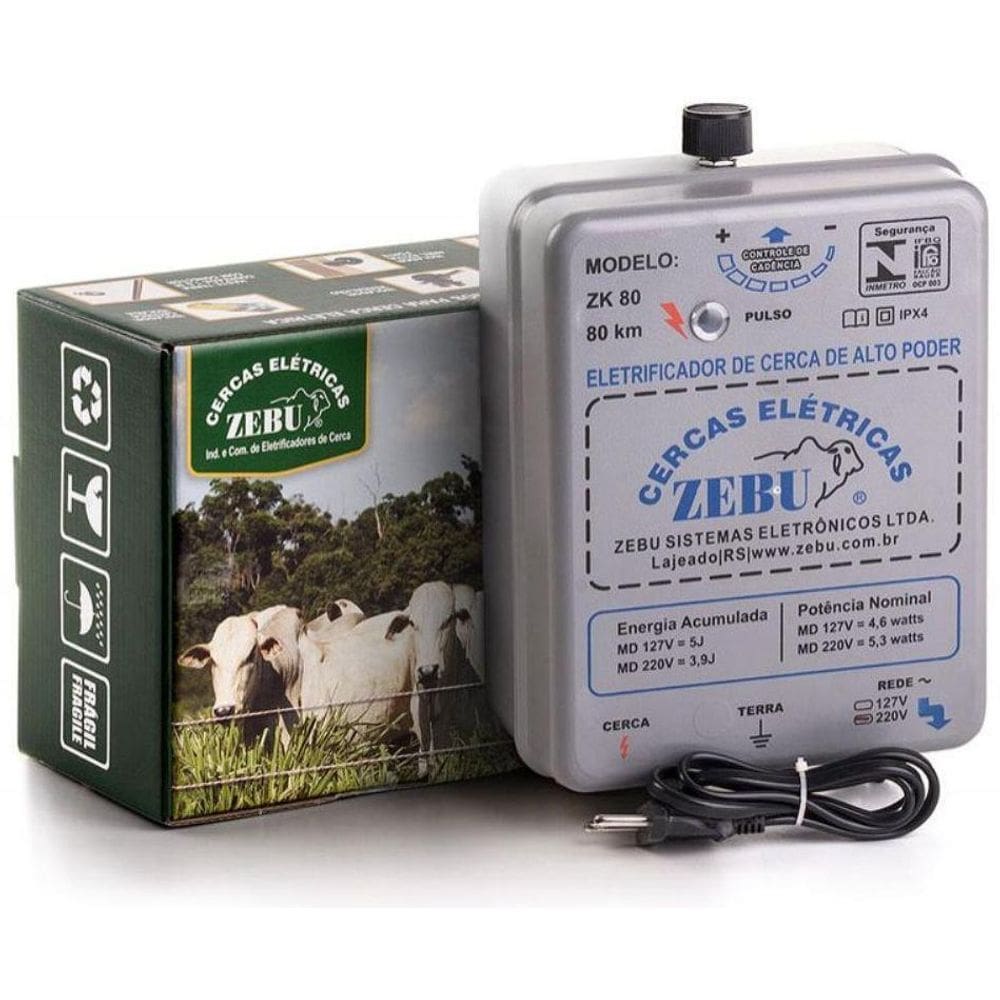 Eletrificador Rural Zebu 80km 5J ZK80