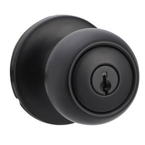 Maçaneta de porta Amazon Basics Exterior com fechadura Coastal Black