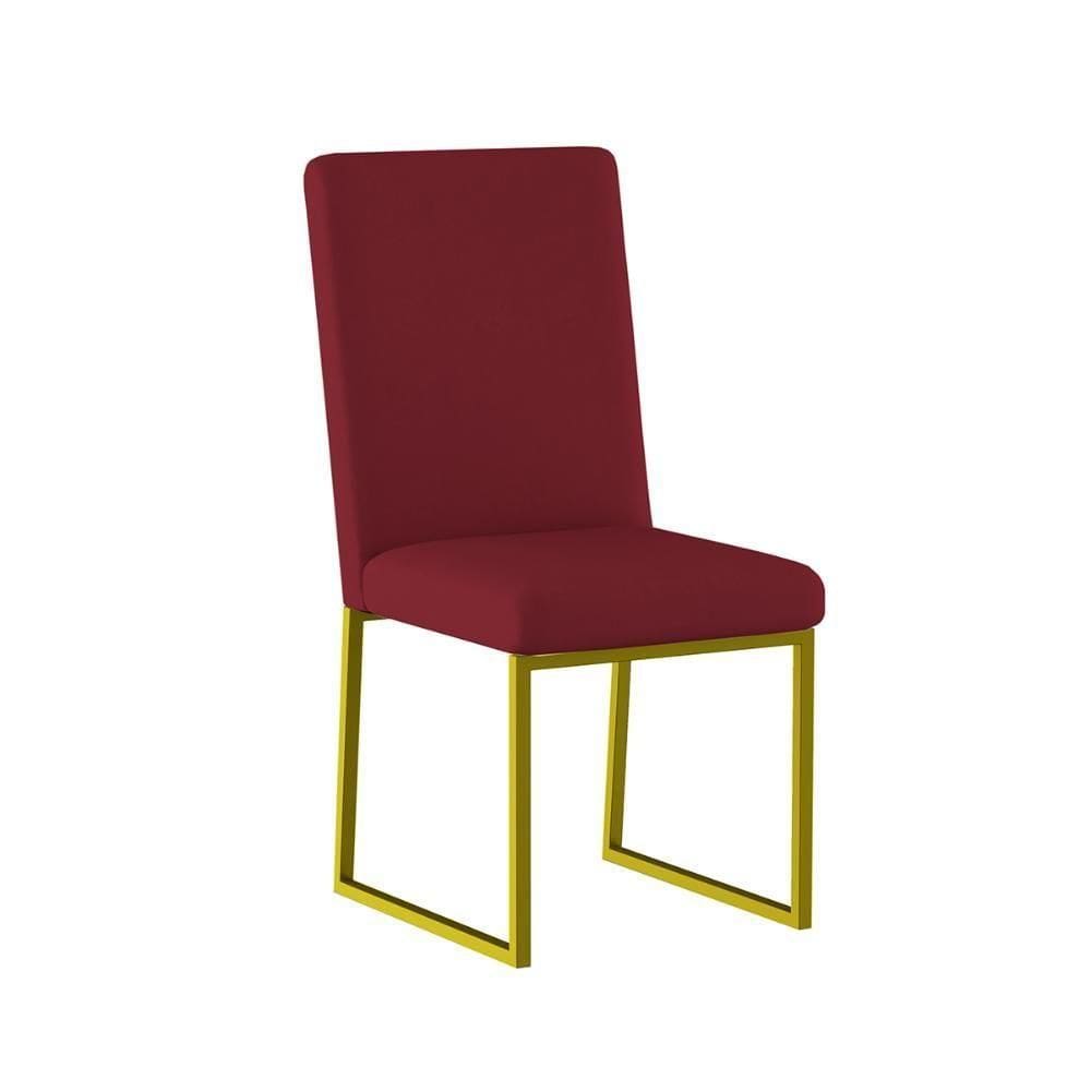 Cadeira Para Mesa De Jantar Base Industrial Dourado Balaqui Marsala