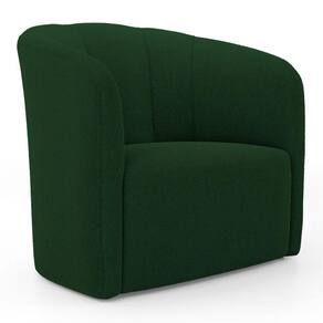 Poltrona Decorativa Living Abby Bouclê Verde - Desk Design