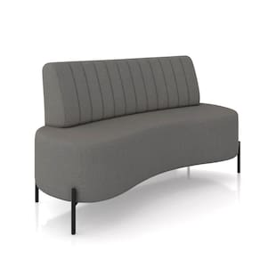 Sofá 2 Lugares Living 135cm Pé Ferro Pto Maraú Linho Grafite K01 - D\`rossi