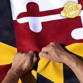 Bandeira Anley à prova de rasgos, dupla face, 3 camadas, estado de Maryland, 90x15