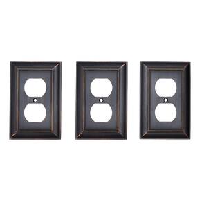 Placa de parede Amazon Basics Decorative 1-Gang Duplex, pacote com 3