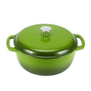 Forno holandês Amazon Basics Ferro fundido esmaltado 7,3 L verde