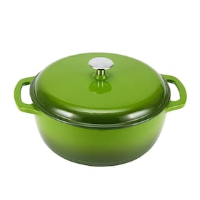 Forno holandês Amazon Basics Ferro fundido esmaltado 4,3 L verde
