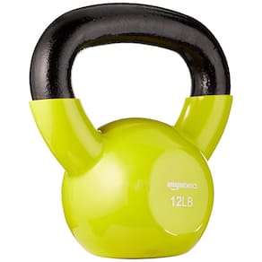 Vinil Kettlebell Amazon Basics 5,4 kg/12 lb amarelo