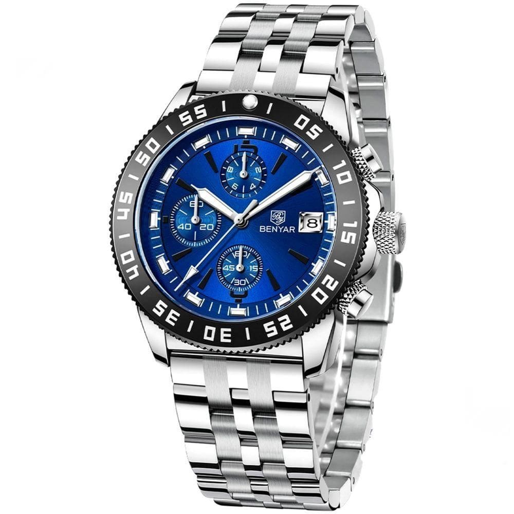 Relógio De Pulso Inox Luxo Esportivo Á Prova D´Água