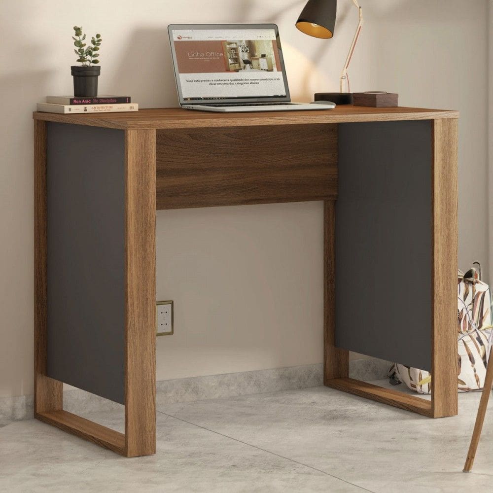 Mesa Escrivaninha Office Morada Amêndola/Grafito - Demóbile