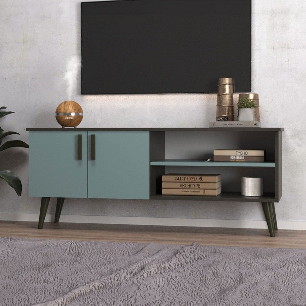 Rack para TV Até 65 Polegadas Catar 2 Portas Grafite/Grey - Deibe Móveis