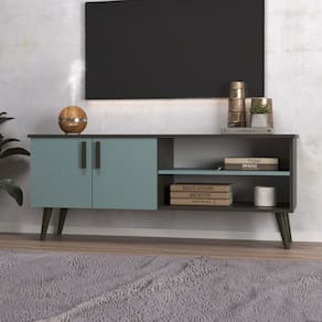 Rack para TV Até 65 Polegadas Catar 2 Portas Grafite/Grey - Deibe Móveis