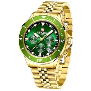 Relógio Masculino Casual Esportivo Luminoso Impermeável 3atm Em Aço Inoxidavel Verde