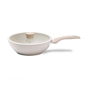 Wok Com Tampa Brinox Antiaderente Ceramic Life Sirius 28 Cm 3,4 L Com Indução Vanilla Vanilla