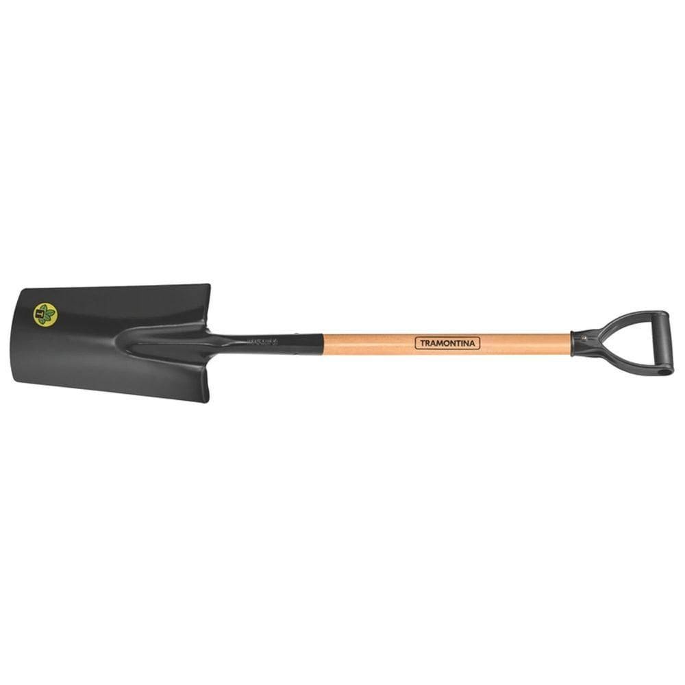 Pá Meia-lua 426-00 Em Aço Com Cabo De Madeira 71 Cm Com Empunhadura Plástica Reta Ergonôm