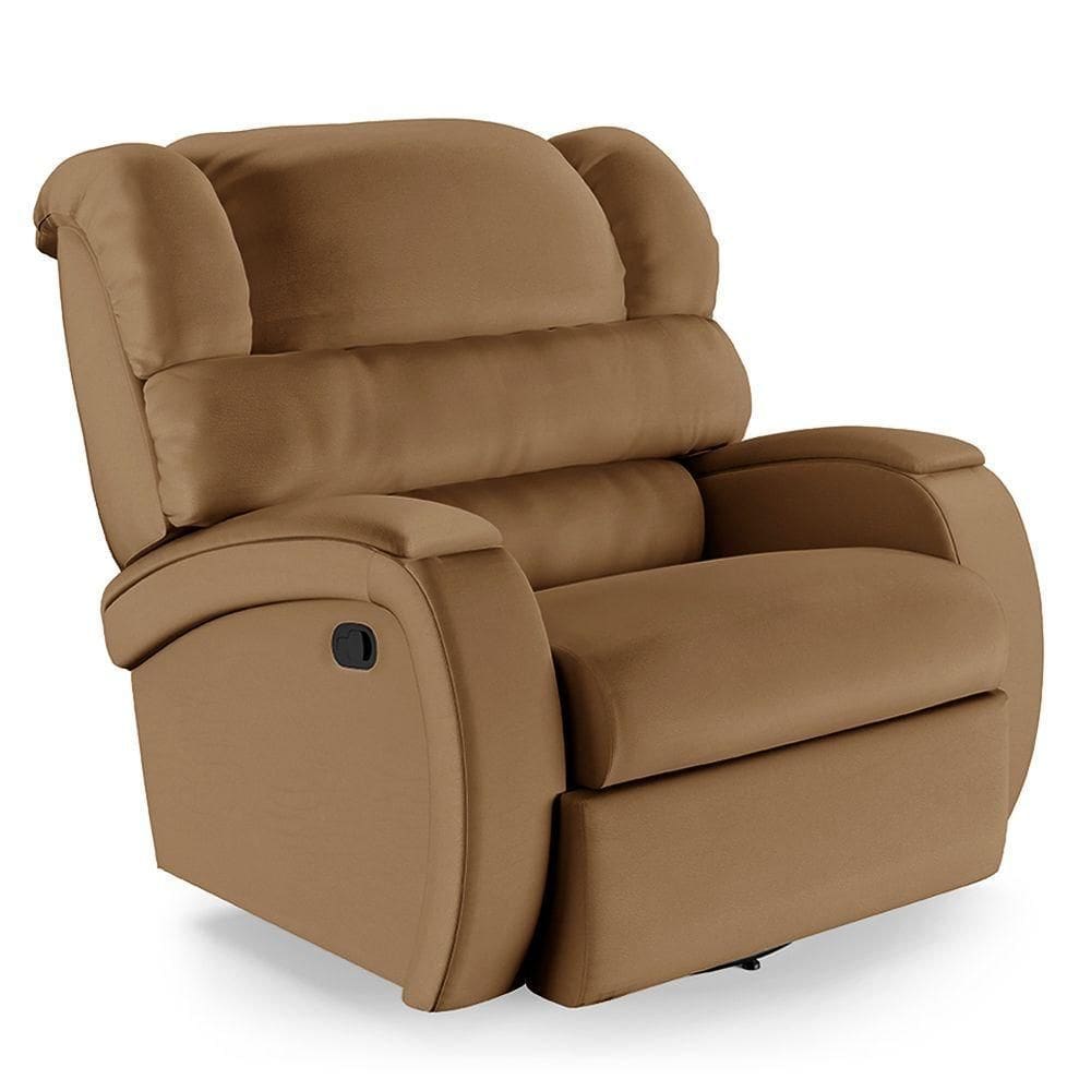 Poltrona Do Papai Reclinável Napoli Glider Giratória Pu Caramelo Fh1