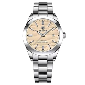 Relógio Automático Masculino Desert Dial Design Em Aço Inoxidável Impermeavel Amarelo