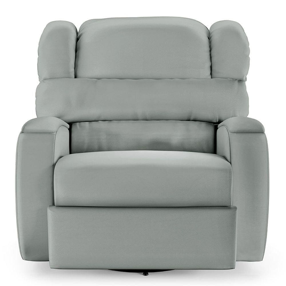Poltrona Do Papai Reclinável Napoli Glider Giratória Pu Cinza Fh1