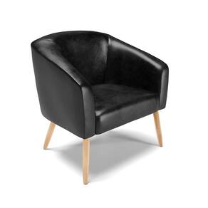 Cadeira Sala De Jantar Pé Palito Natural Stella Sintético Pu D03 - D`rossi Cor Preto