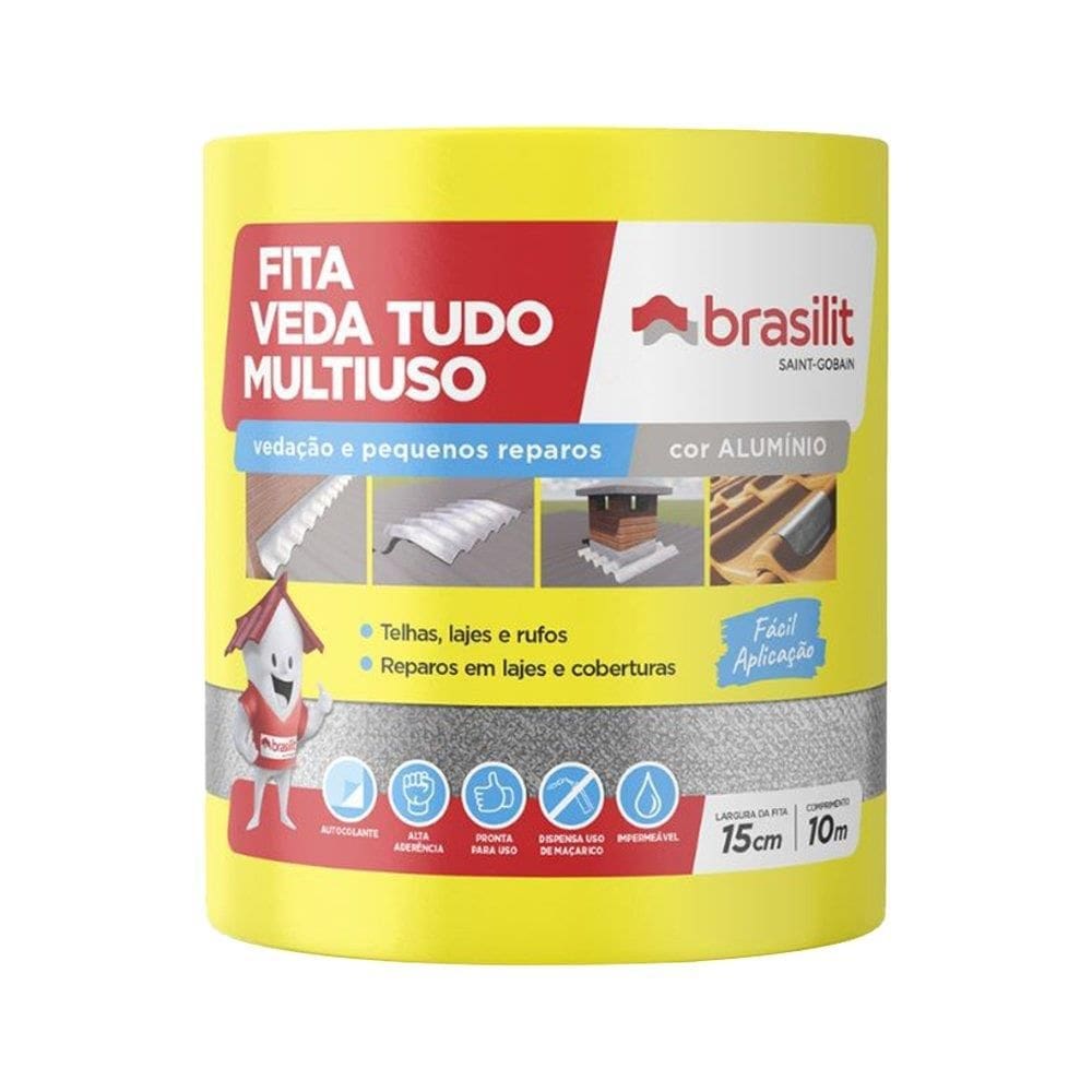 Vedatudo Fita Aluminizada Brasilit 15cmx10m