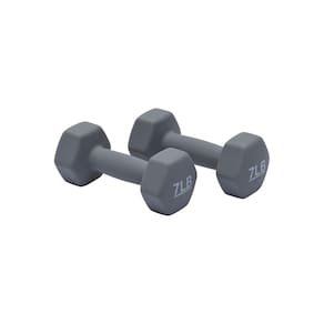 Dumbbell Amazon Basics, hexágono revestido de neoprene, 3,2 kg (conjunto de
