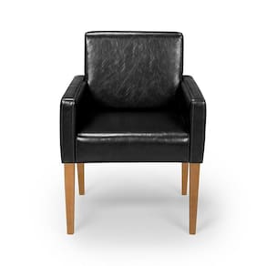 Cadeira Poltrona Capri Decorativa Couríssimo Sala De Estar Escritório Recepção Império Preto