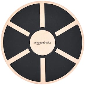 Prancha Balance Trainer Amazon Basics Wood Wobble Black