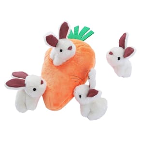 Brinquedo de pelúcia Amazon Basics Hide and Seek Squeaky Dog, pacote com 5