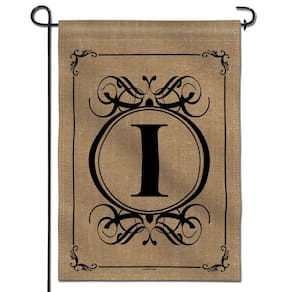 Bandeira de jardim Anley Classic Monogram Letter I 45x32cm Poliéster