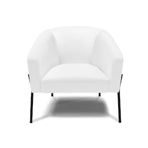 Cadeira Sala De Jantar Pé De Ferro Preto Stella Sintético D03 - D`rossi Cor Branco