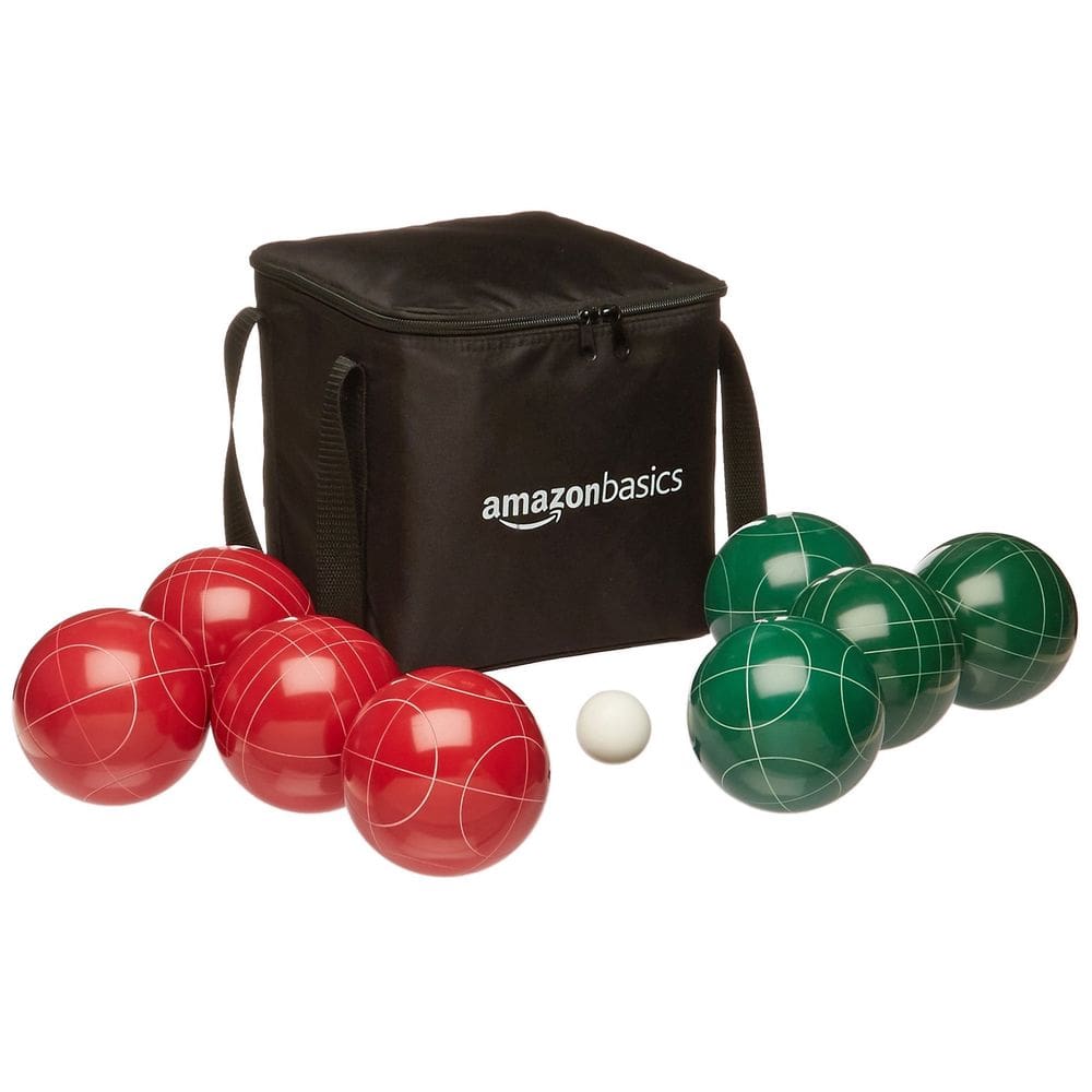 Conjunto de bolas de bocha Amazon Basics 100 mm com estojo de transporte