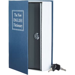 Book Safe Amazon Basics Key Lock azul grande